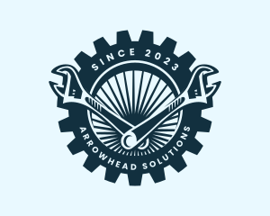 Wrench Cog Mechanic logo design