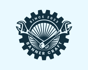 Wrench Cog Mechanic logo design