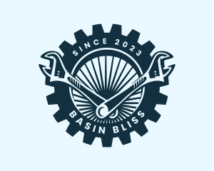 Wrench Cog Mechanic logo design