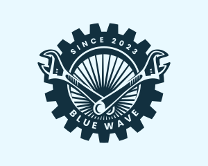 Wrench Cog Mechanic logo design