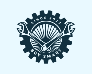 Wrench Cog Mechanic logo design