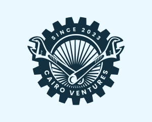 Wrench Cog Mechanic logo design