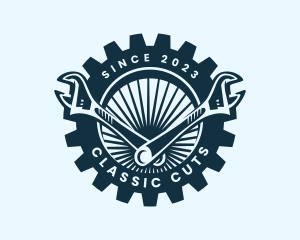 Wrench Cog Mechanic logo design