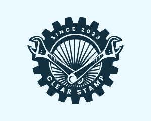 Wrench Cog Mechanic logo design