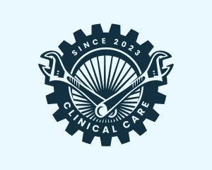 Wrench Cog Mechanic logo design