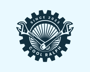 Wrench Cog Mechanic logo design