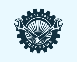 Wrench Cog Mechanic logo design