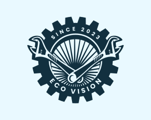 Wrench Cog Mechanic logo design