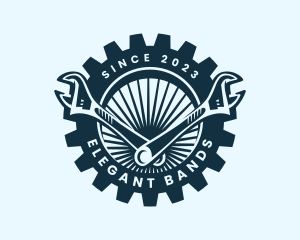 Wrench Cog Mechanic logo design