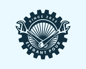 Wrench Cog Mechanic logo design