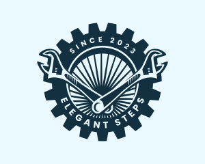 Wrench Cog Mechanic logo design