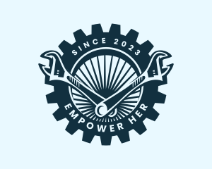 Wrench Cog Mechanic logo design