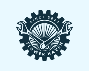 Wrench Cog Mechanic logo design