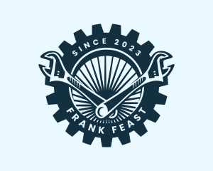 Wrench Cog Mechanic logo design