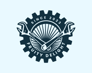 Wrench Cog Mechanic logo design