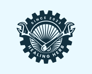 Wrench Cog Mechanic logo design