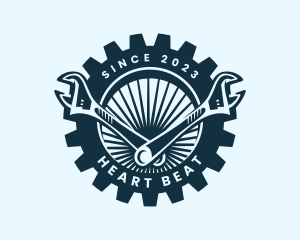 Wrench Cog Mechanic logo design