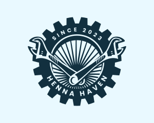 Wrench Cog Mechanic logo design