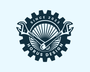 Wrench Cog Mechanic logo design