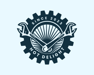 Wrench Cog Mechanic logo design