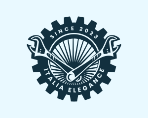 Wrench Cog Mechanic logo design