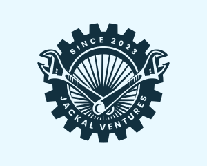 Wrench Cog Mechanic logo design