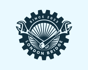 Wrench Cog Mechanic logo design