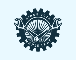 Wrench Cog Mechanic logo design