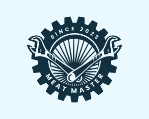 Wrench Cog Mechanic logo design