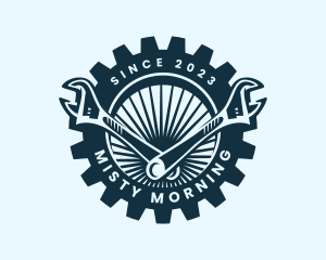 Wrench Cog Mechanic logo design