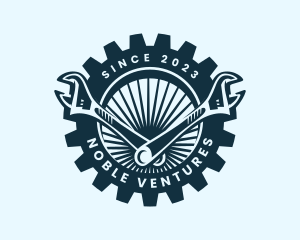 Wrench Cog Mechanic logo design