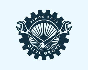 Wrench Cog Mechanic logo design