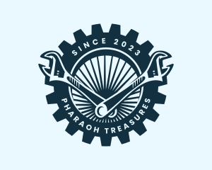 Wrench Cog Mechanic logo design