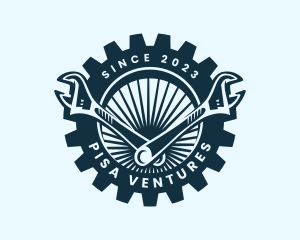 Wrench Cog Mechanic logo design