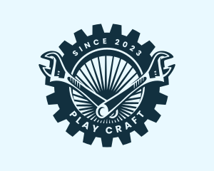 Wrench Cog Mechanic logo design