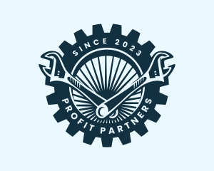 Wrench Cog Mechanic logo design