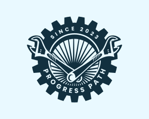 Wrench Cog Mechanic logo design