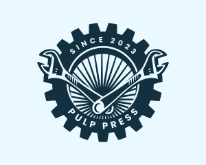 Wrench Cog Mechanic logo design