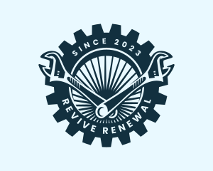 Wrench Cog Mechanic logo design