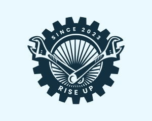 Wrench Cog Mechanic logo design