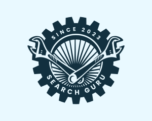 Wrench Cog Mechanic logo design