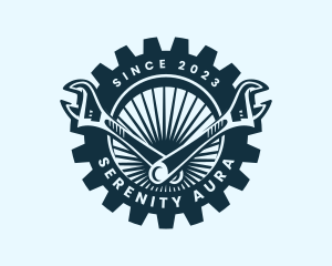 Wrench Cog Mechanic logo design