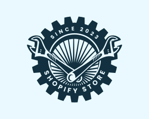 Wrench Cog Mechanic logo design