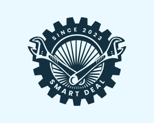 Wrench Cog Mechanic logo design