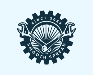 Wrench Cog Mechanic logo design