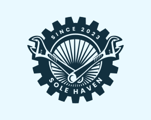 Wrench Cog Mechanic logo design