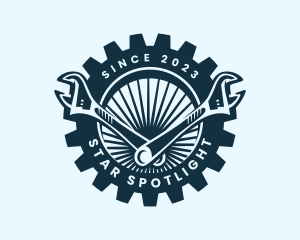 Wrench Cog Mechanic logo design