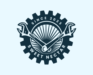 Wrench Cog Mechanic logo design