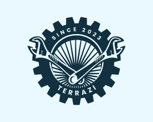 Wrench Cog Mechanic logo design