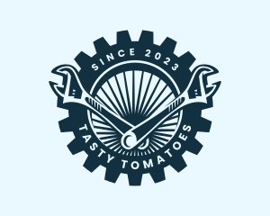 Wrench Cog Mechanic logo design